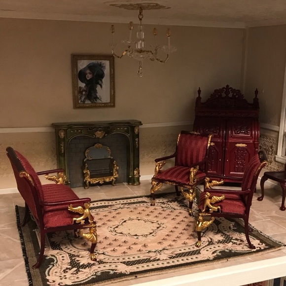 Vintage Miniature Onyx Green Reutter Marble Fireplace 1:12 Scale - Picture 2 of 5